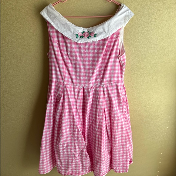 Unique Vintage Pink Gingham Midi Dress Barbie collection size 1X / 16 - Picture 2 of 6